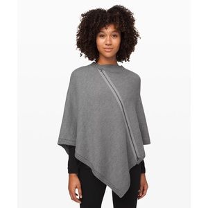 Lululemon On the Go Poncho Grey Merino Wool One Size